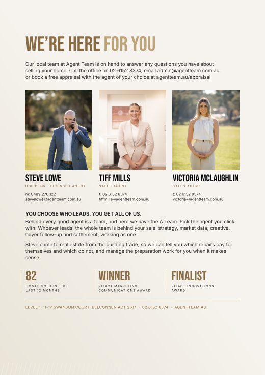 Meet the Agent Team page from the Home Seller's Guide