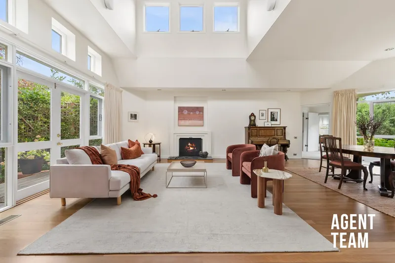 Living room with fireplace at 2 Geerilong Gardens, Reid