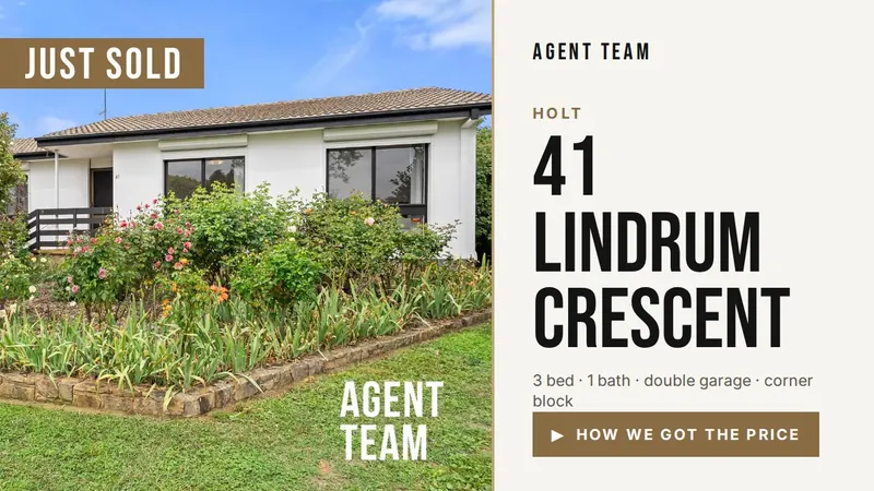 Just sold: 41 Lindrum Crescent, Holt