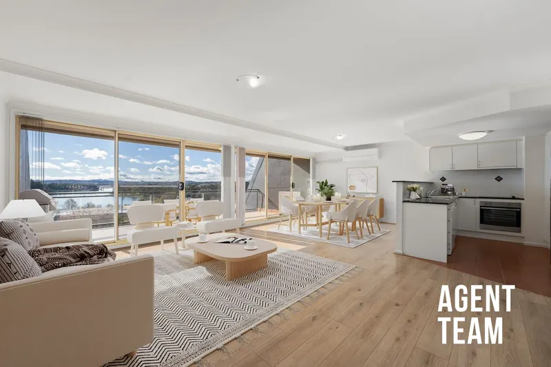 Open-plan living, dining and kitchen at 49/13 Chandler Street, Belconnen
