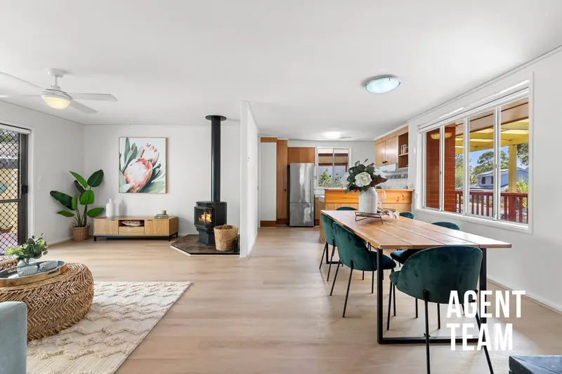 Open-plan living and dining at 61 Ashburner Street, Higgins