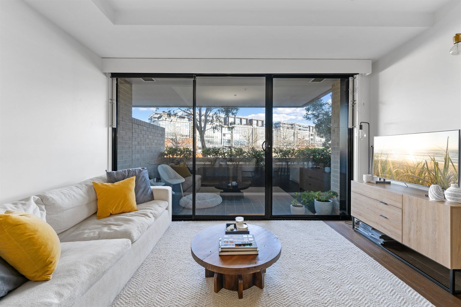 A professionally styled living room in a Canberra home